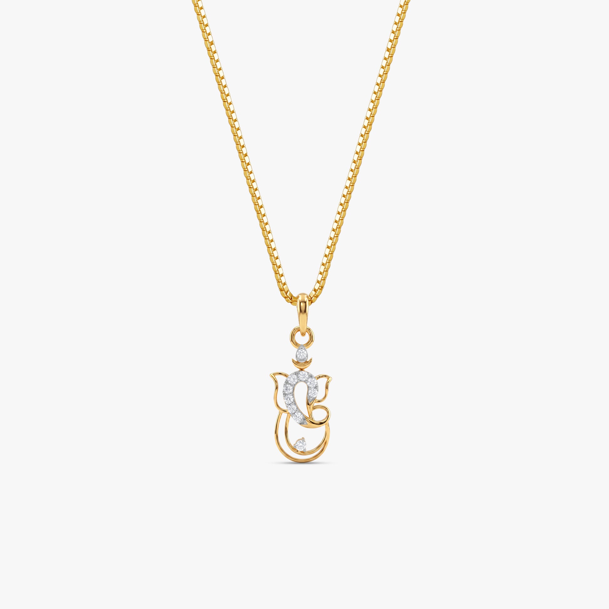 Gold Shree Vinayaka Lab Grown Diamond Convertible Rakhi Pendant