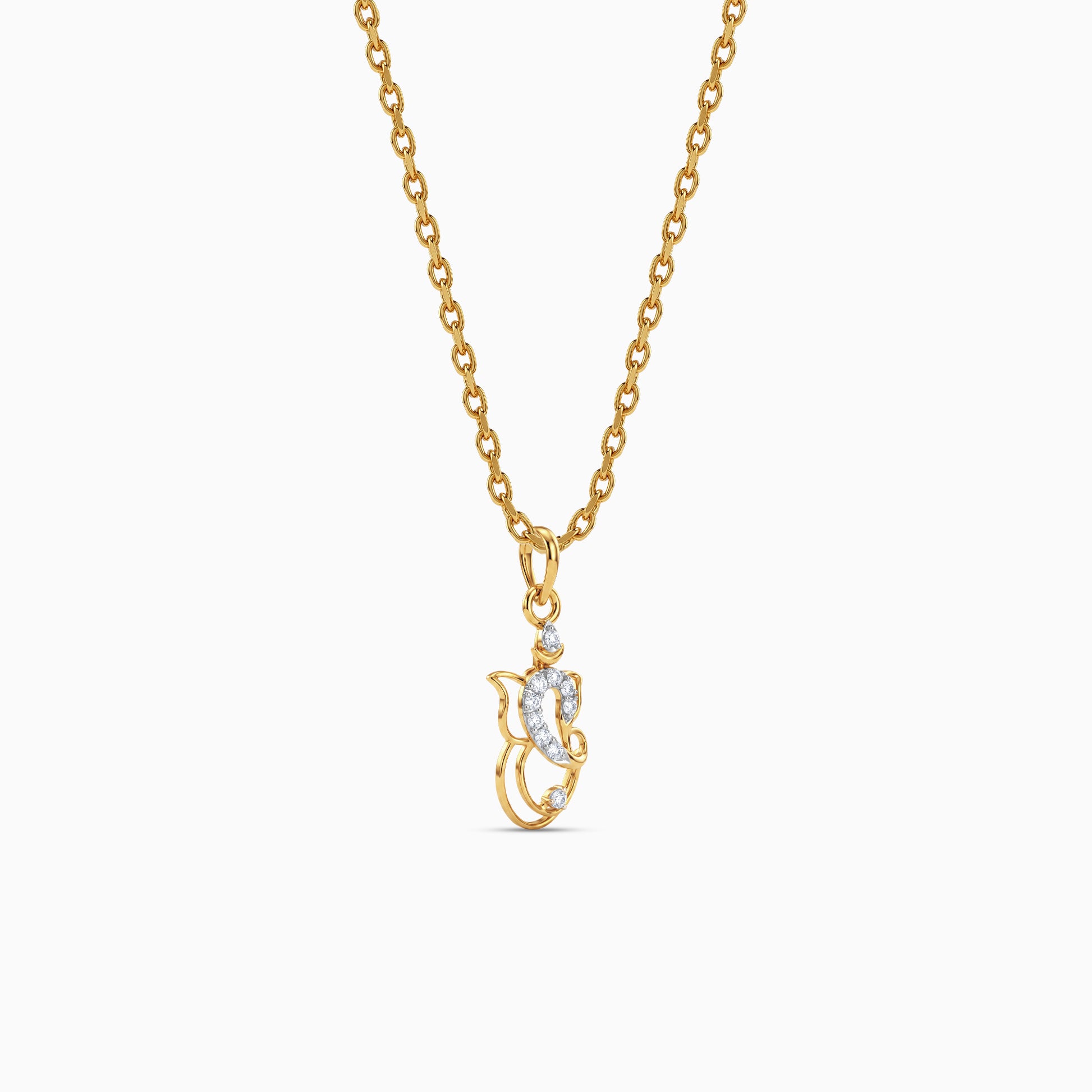Gold Shree Vinayaka Lab Grown Diamond Convertible Rakhi Pendant