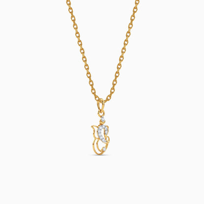 Gold Shree Vinayaka Lab Grown Diamond Convertible Rakhi Pendant