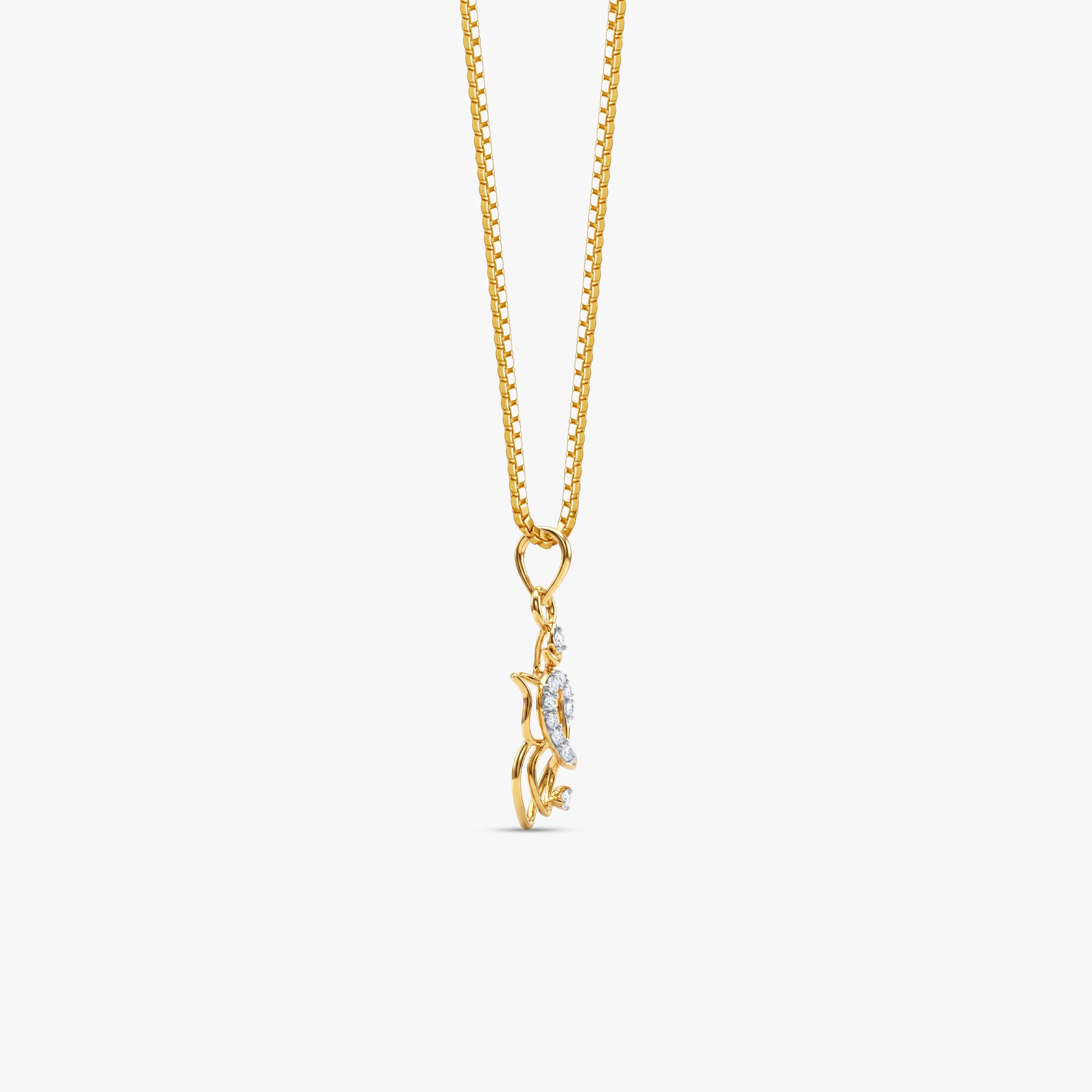 Gold Shree Vinayaka Lab Grown Diamond Convertible Rakhi Pendant