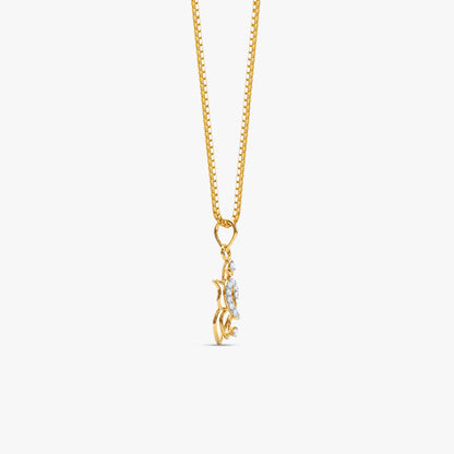 Gold Shree Vinayaka Lab Grown Diamond Convertible Rakhi Pendant