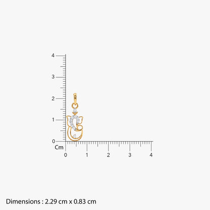 Gold Shree Vinayaka Lab Grown Diamond Convertible Rakhi Pendant