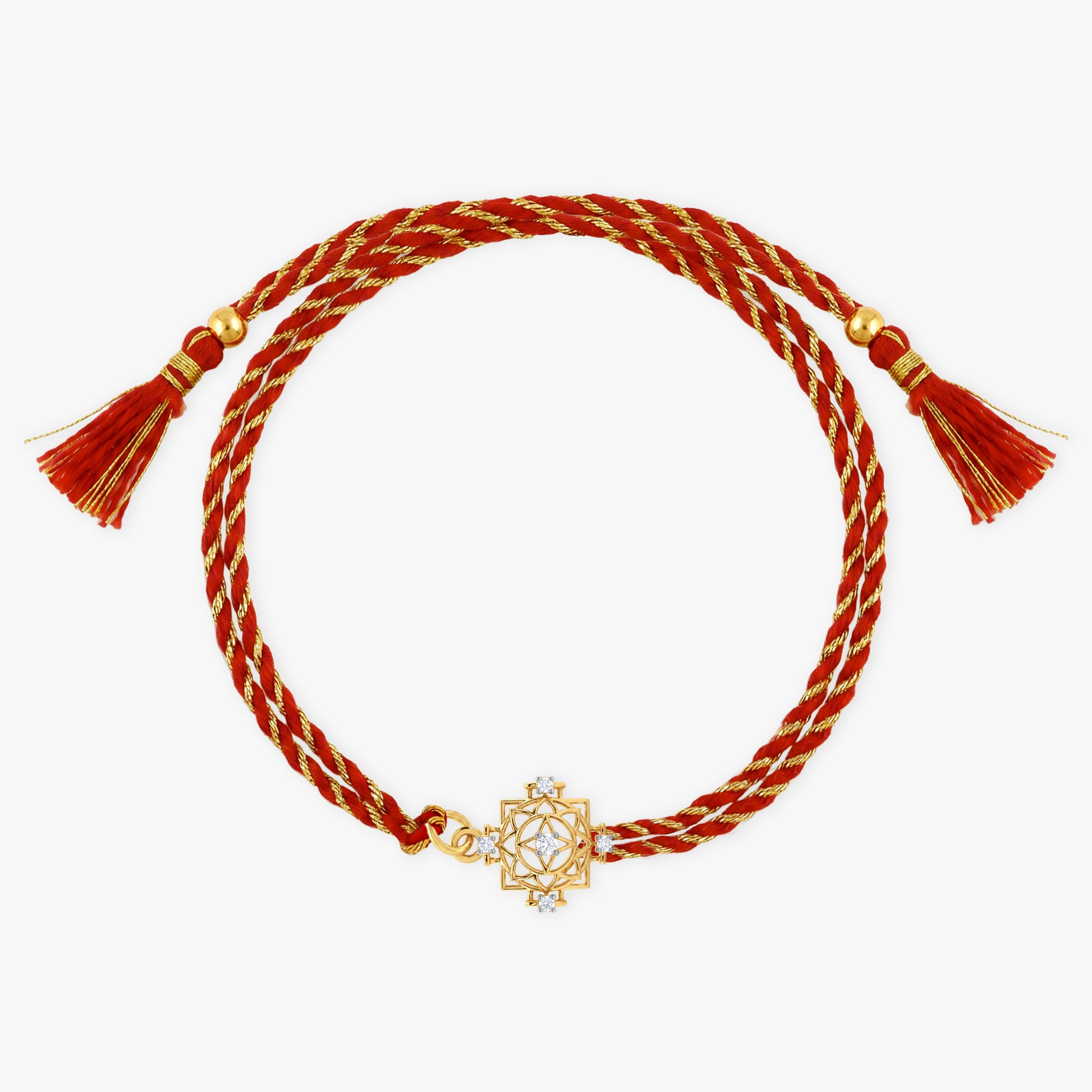 Gold Chakra Aura Lab Grown Diamond Convertible Rakhi Pendant