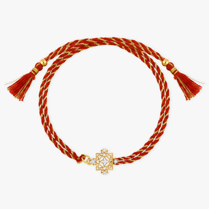 Gold Chakra Aura Lab Grown Diamond Convertible Rakhi Pendant