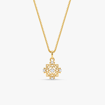 Gold Chakra Aura Lab Grown Diamond Convertible Rakhi Pendant