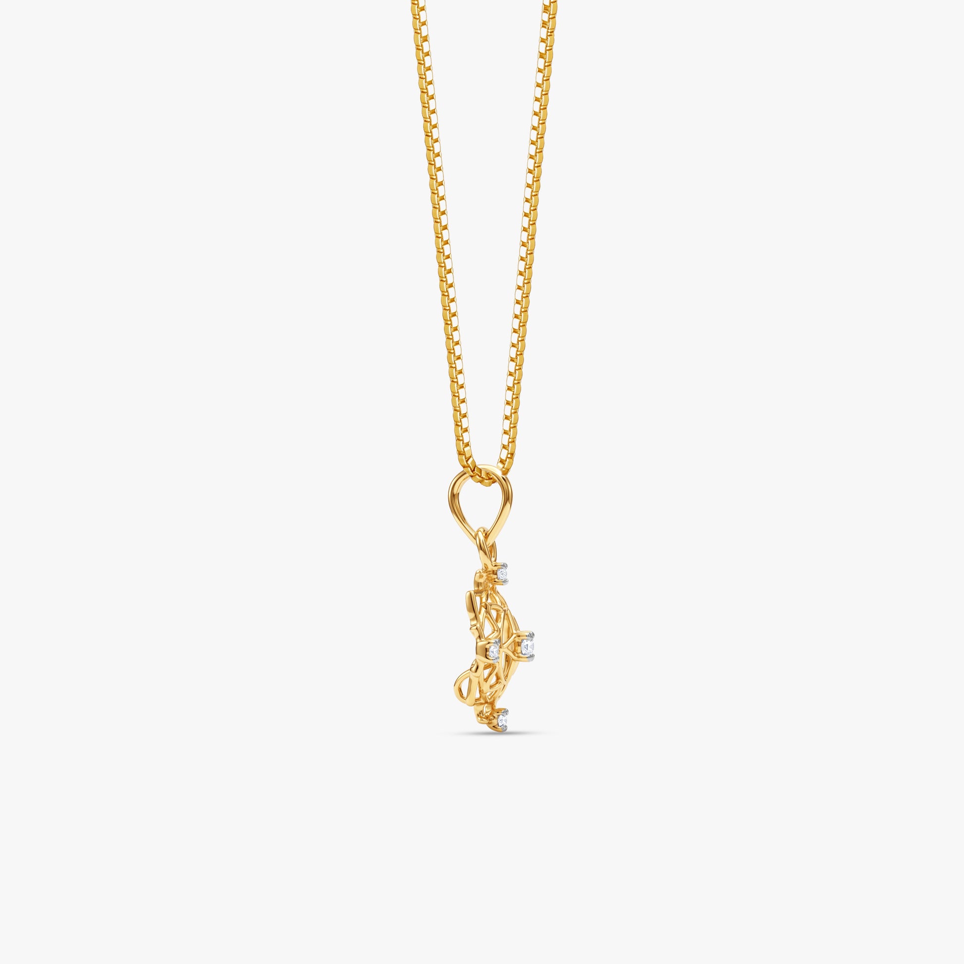 Gold Chakra Aura Lab Grown Diamond Convertible Rakhi Pendant