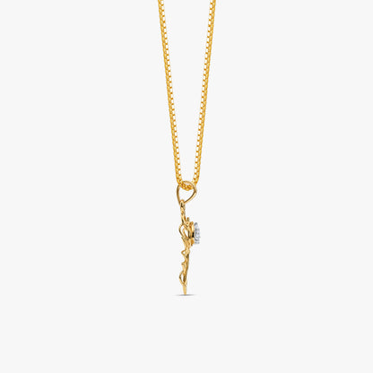 Gold Divine Feather Lab Grown Diamond Convertible Rakhi Pendant