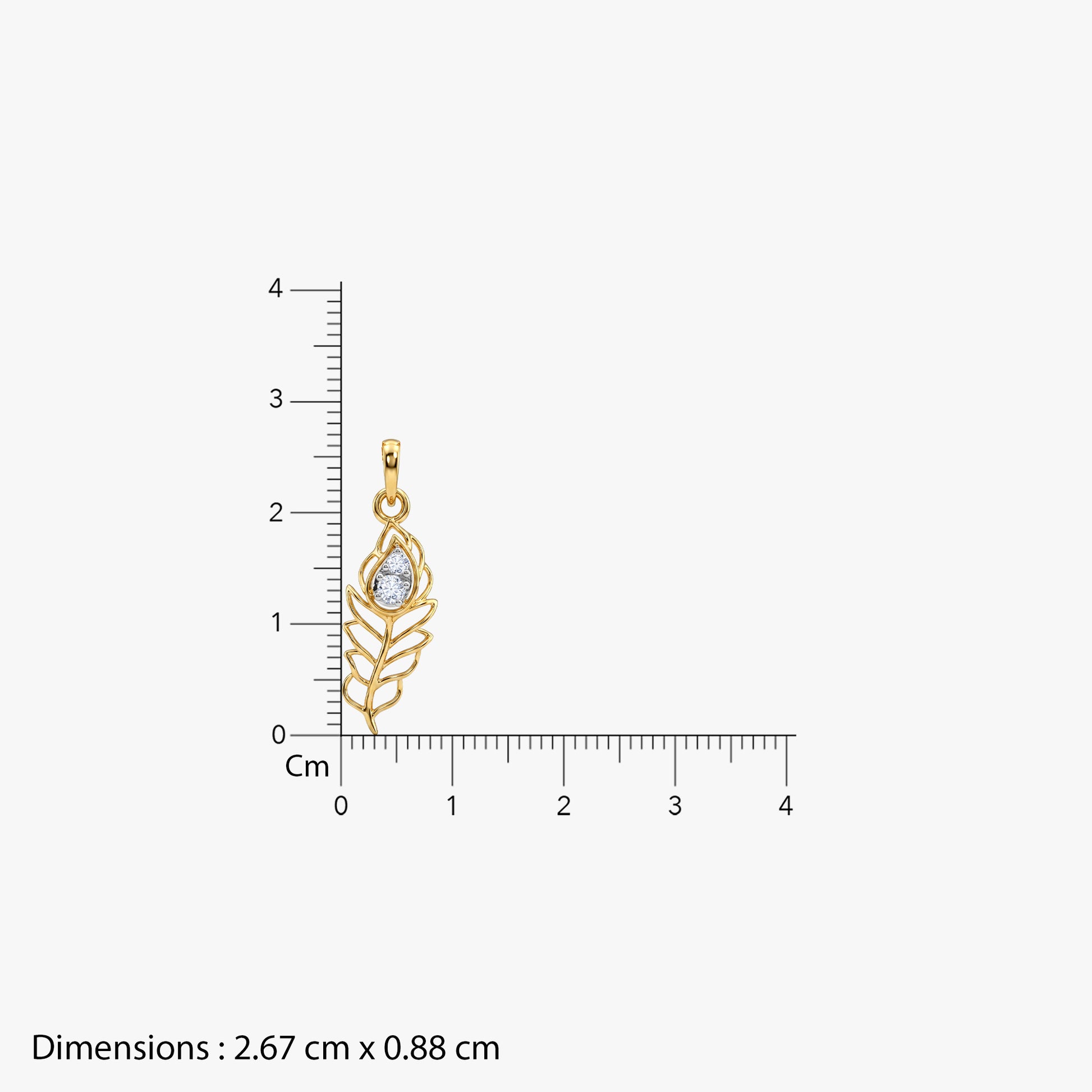 Gold Divine Feather Lab Grown Diamond Convertible Rakhi Pendant