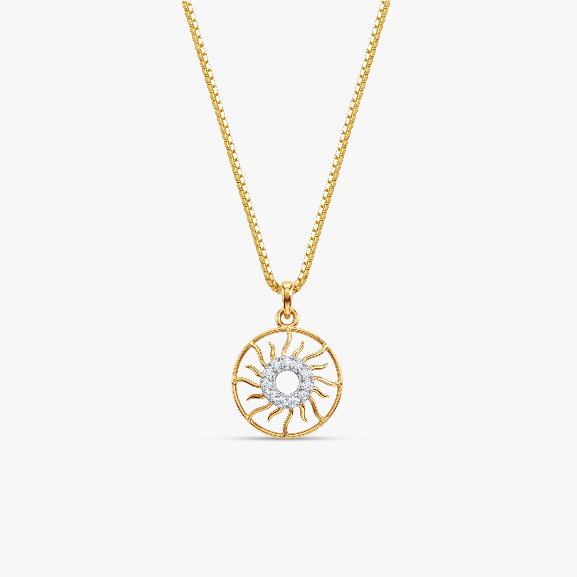Gold Surya Chakra Lab Grown Diamond Convertible Rakhi Pendant