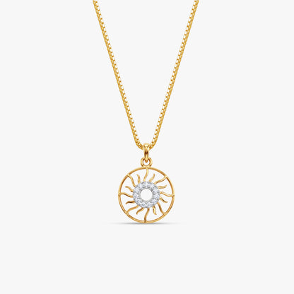 Gold Surya Chakra Lab Grown Diamond Convertible Rakhi Pendant