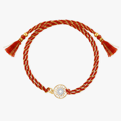 Gold Surya Chakra Lab Grown Diamond Convertible Rakhi Pendant