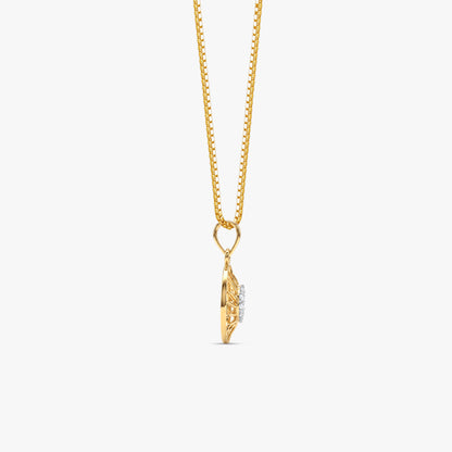 Gold Surya Chakra Lab Grown Diamond Convertible Rakhi Pendant