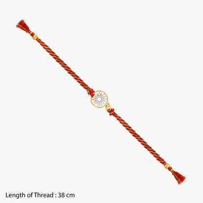 Gold Surya Chakra Lab Grown Diamond Convertible Rakhi Pendant
