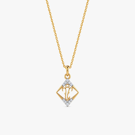 Gold Ganesha Aura Lab Grown Diamond Pendant