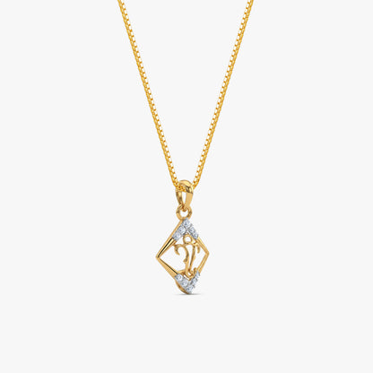 Gold Ganesha Aura Lab Grown Diamond Convertible Rakhi Pendant