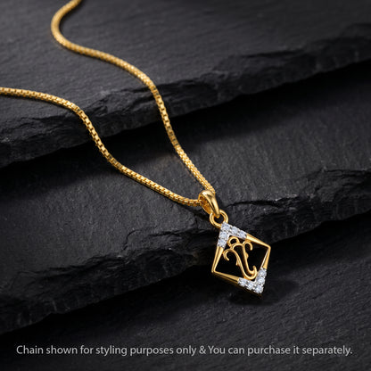 Gold Ganesha Aura Lab Grown Diamond Convertible Rakhi Pendant