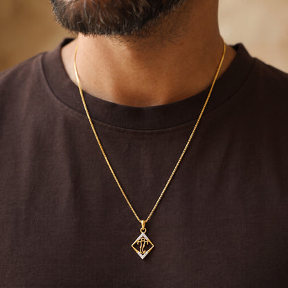 Gold Ganesha Aura Lab Grown Diamond Convertible Rakhi Pendant