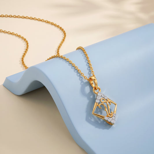 Gold Ganesha Aura Lab Grown Diamond Pendant