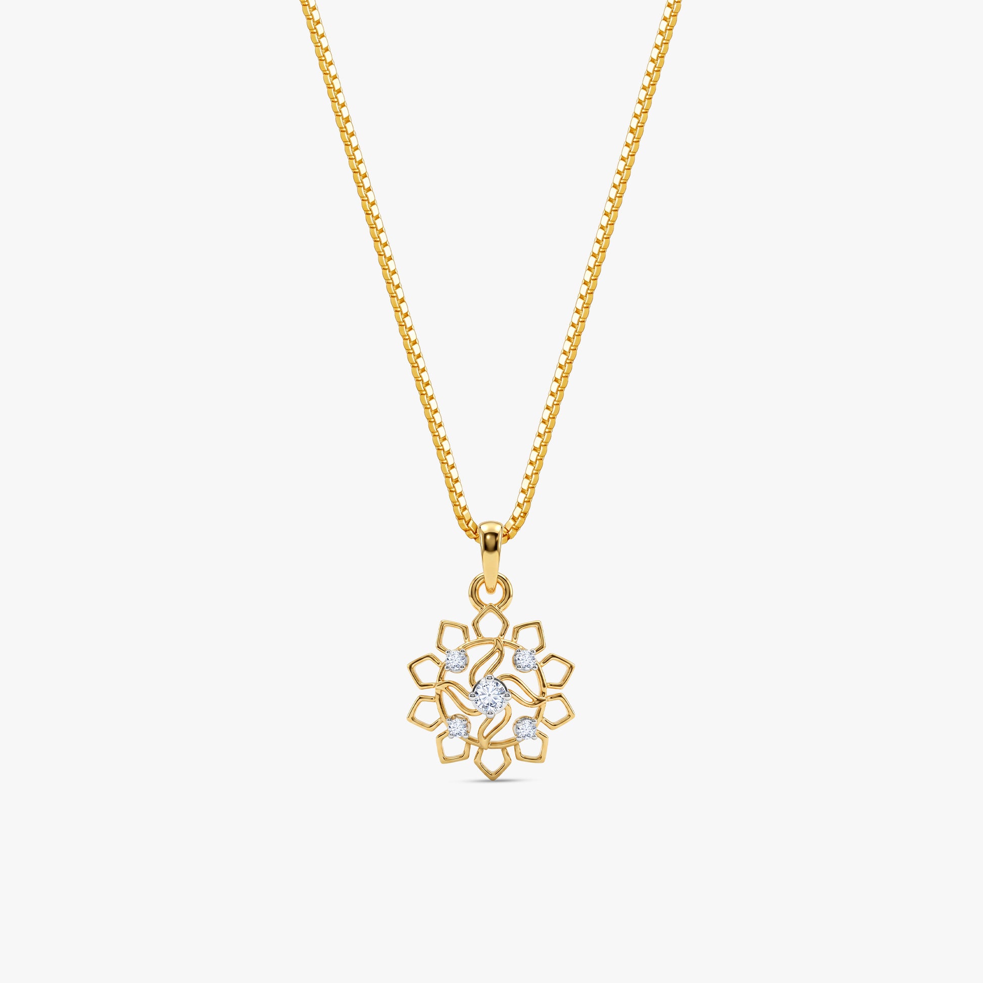 Gold Swastik Classic Lab Grown Diamond Convertible Rakhi Pendant