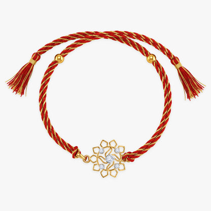 Gold Swastik Classic Lab Grown Diamond Convertible Rakhi Pendant
