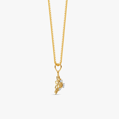 Gold Swastik Classic Lab Grown Diamond Convertible Rakhi Pendant