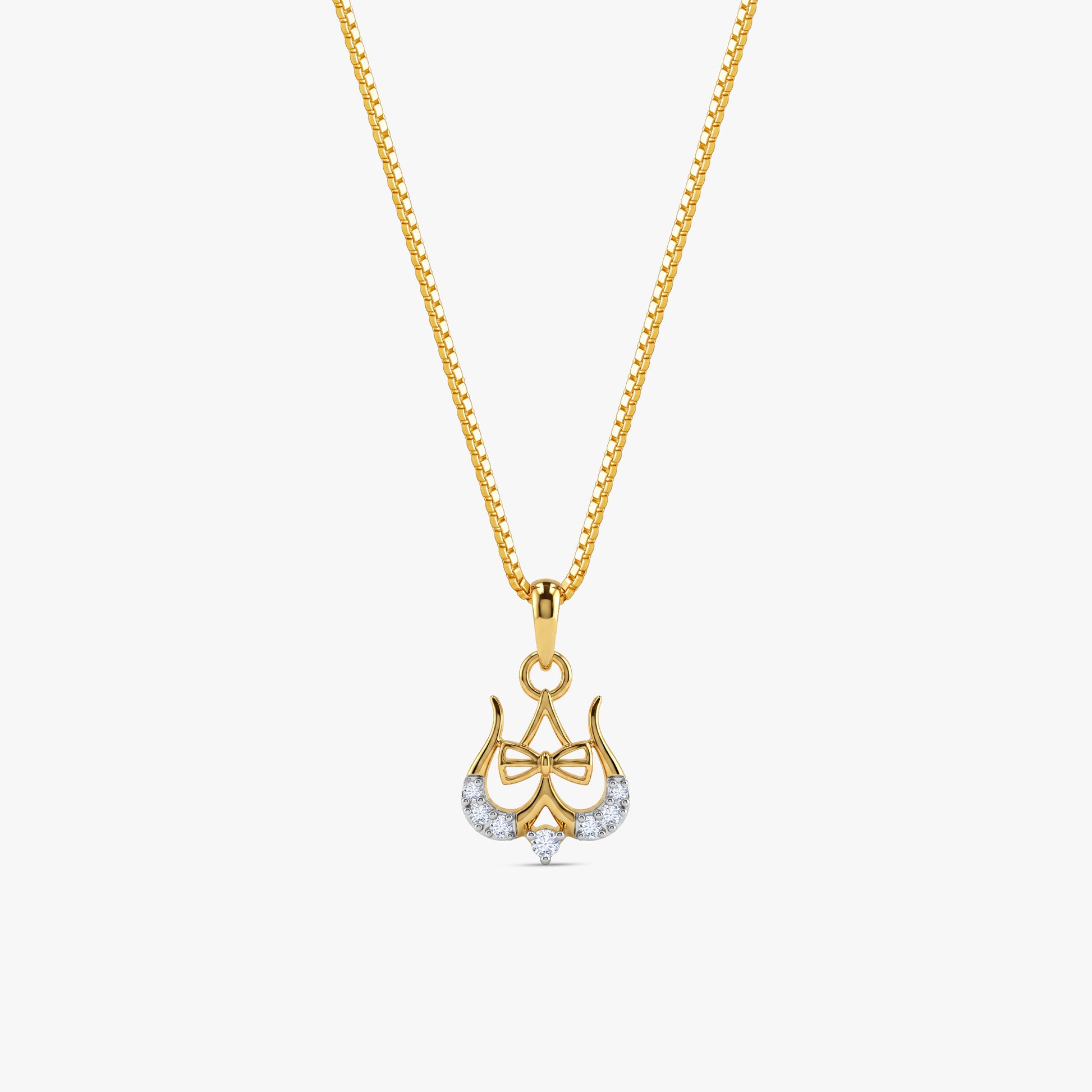 Gold Timeless Trishul Lab Grown Diamond Convertible Rakhi Pendant