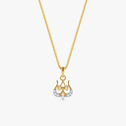 Gold Timeless Trishul Lab Grown Diamond Convertible Rakhi Pendant
