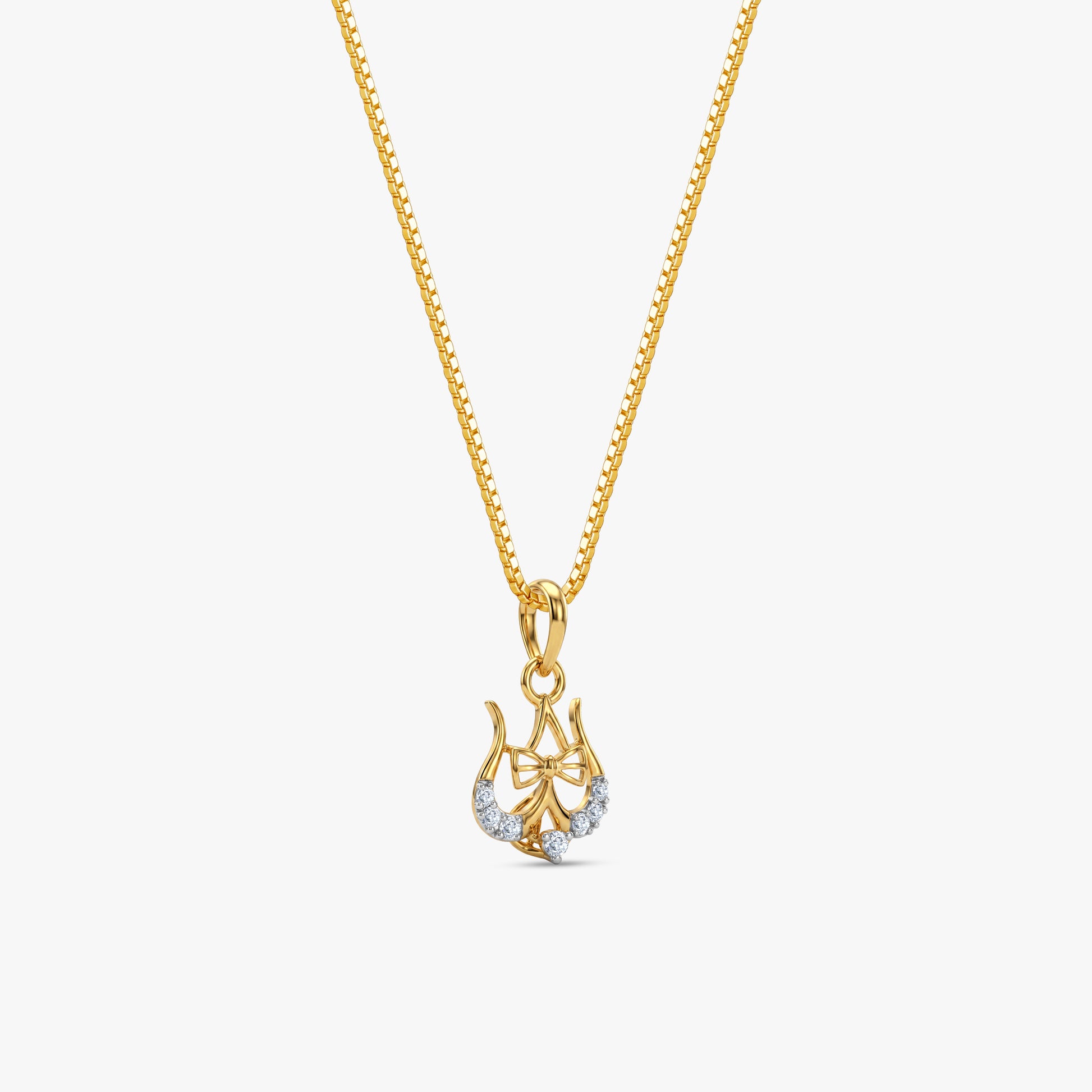 Gold Timeless Trishul Lab Grown Diamond Convertible Rakhi Pendant