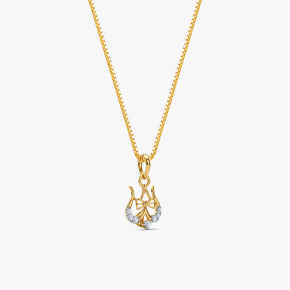 Gold Timeless Trishul Lab Grown Diamond Convertible Rakhi Pendant
