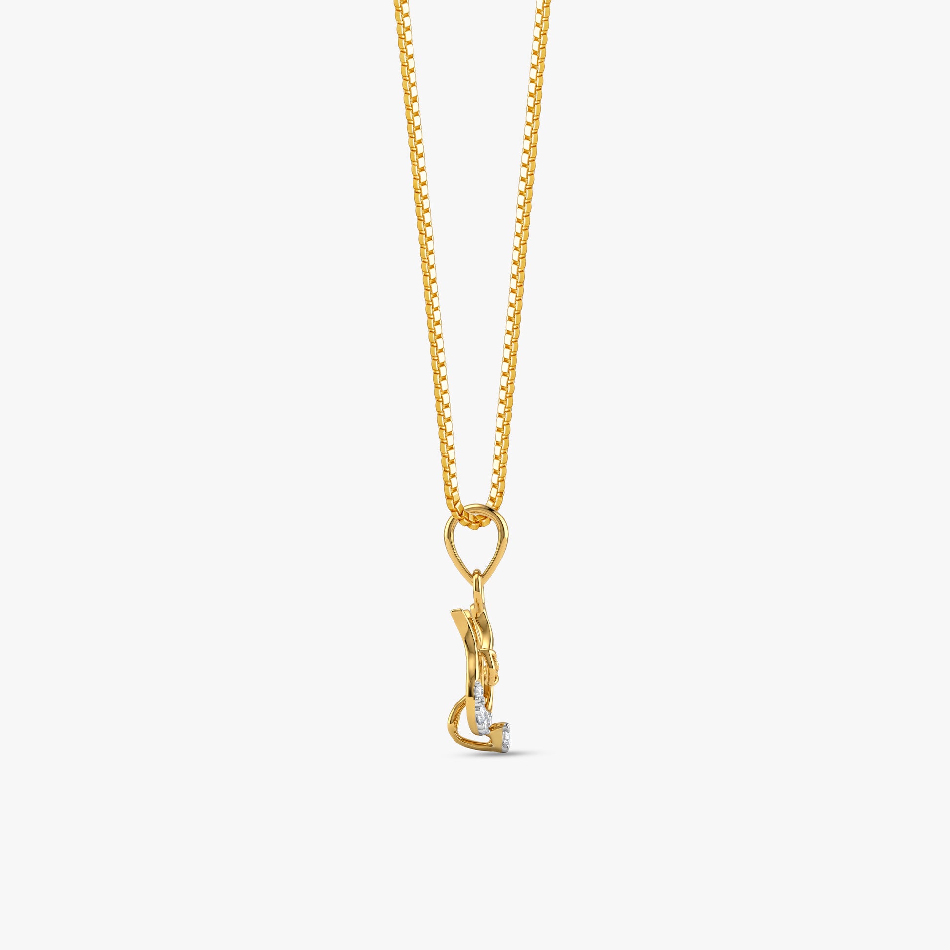 Gold Timeless Trishul Lab Grown Diamond Convertible Rakhi Pendant