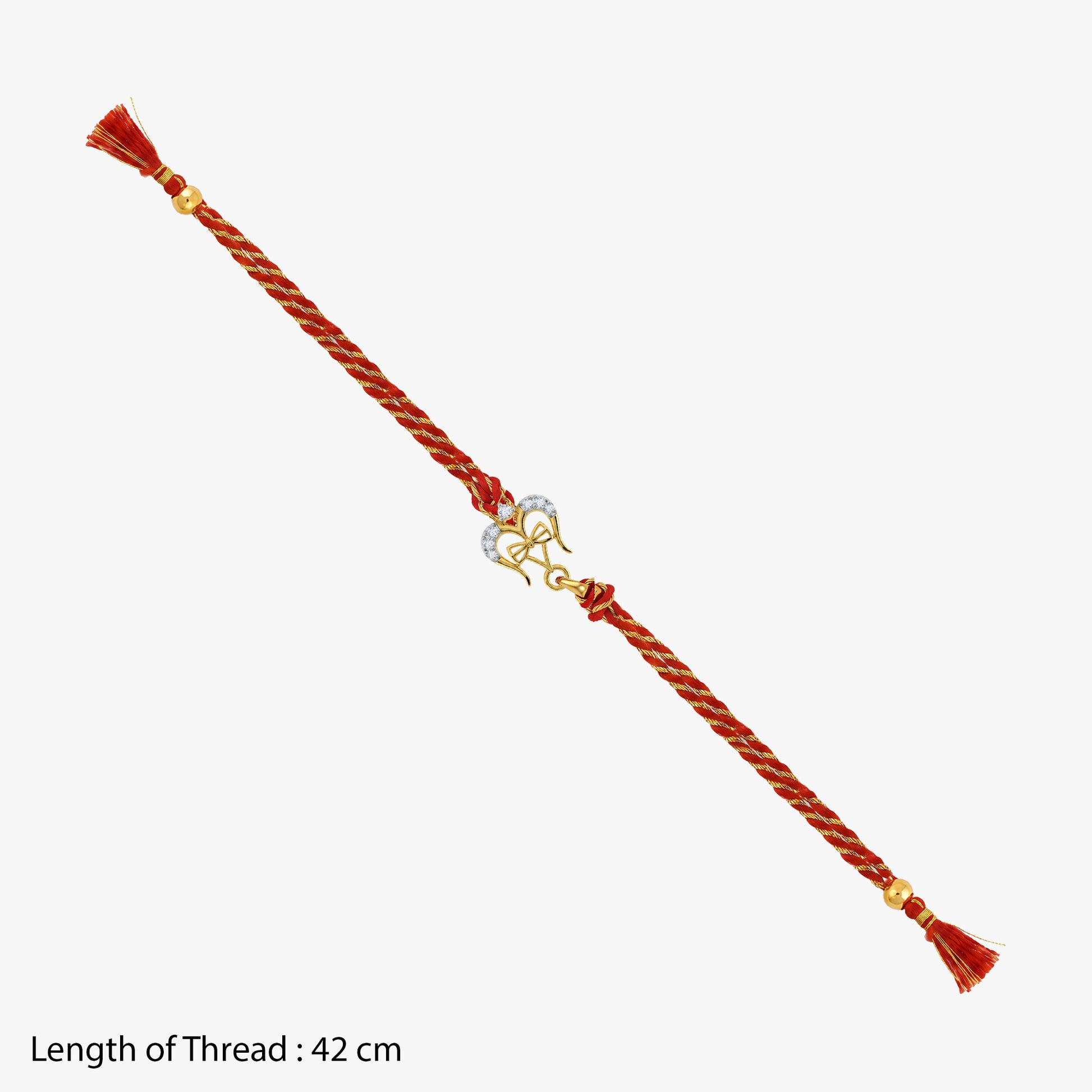Gold Timeless Trishul Lab Grown Diamond Convertible Rakhi Pendant