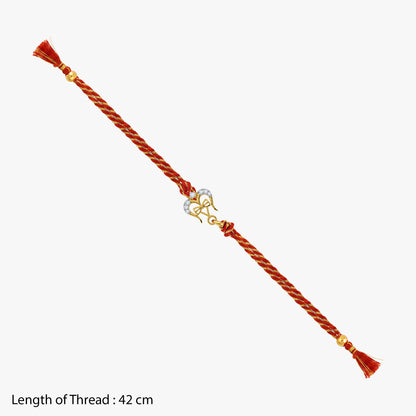 Gold Timeless Trishul Lab Grown Diamond Convertible Rakhi Pendant