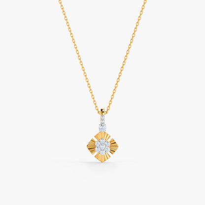 Gold Fleurine Lab Grown Diamond Pendant