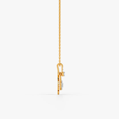 Gold Fleurine Lab Grown Diamond Pendant