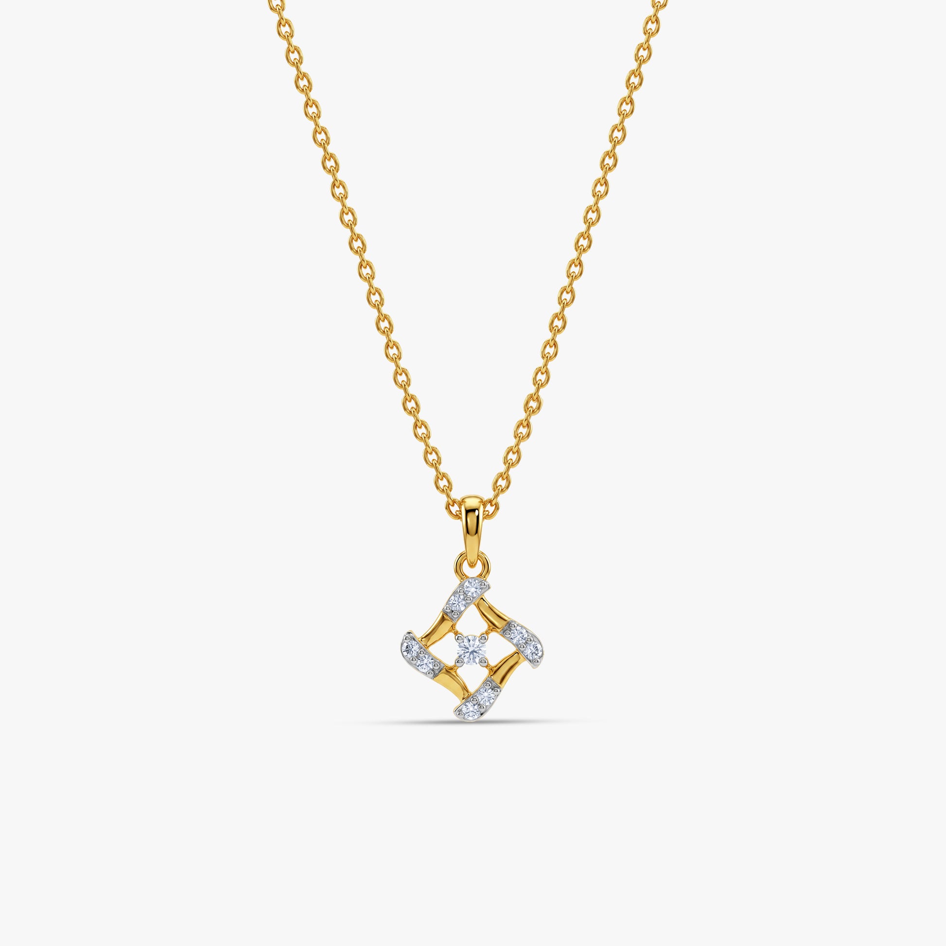 Gold Geometric Stunner Lab Grown Diamond Pendant