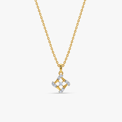 Gold Geometric Stunner Lab Grown Diamond Pendant