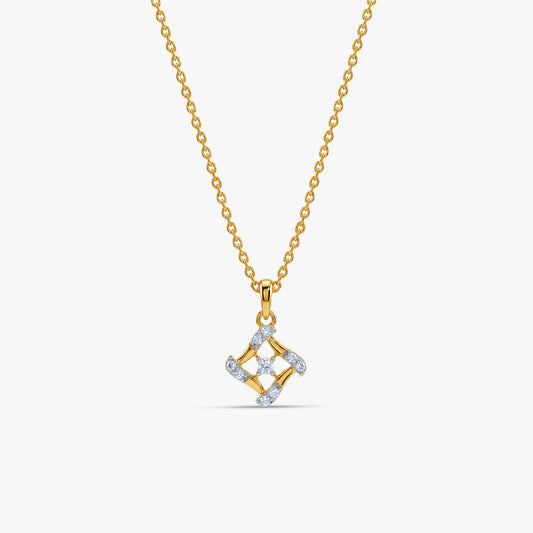 Gold Geometric Stunner Lab Grown Diamond Pendant