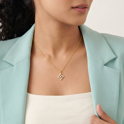 Gold Geometric Stunner Lab Grown Diamond Pendant