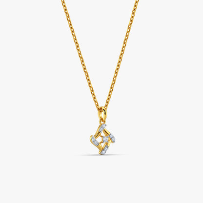 Gold Geometric Stunner Lab Grown Diamond Pendant