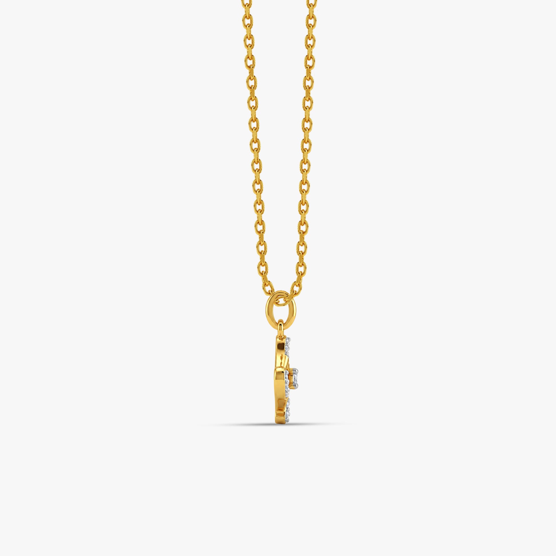 Gold Geometric Stunner Lab Grown Diamond Pendant