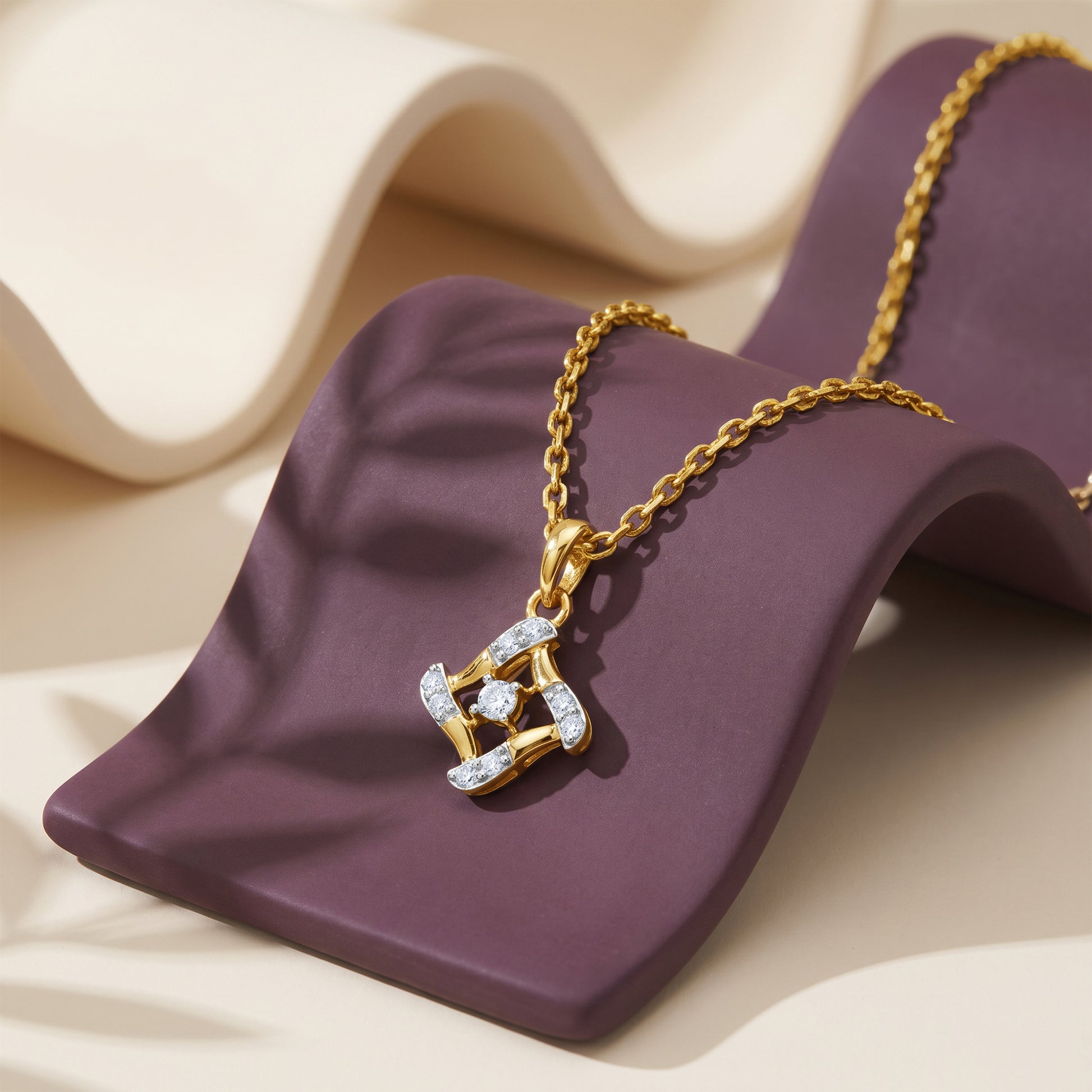 Gold Geometric Stunner Lab Grown Diamond Pendant