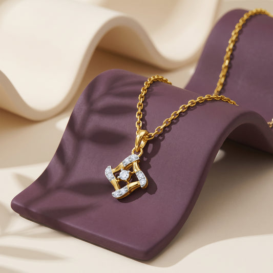 Gold Geometric Stunner Lab Grown Diamond Pendant