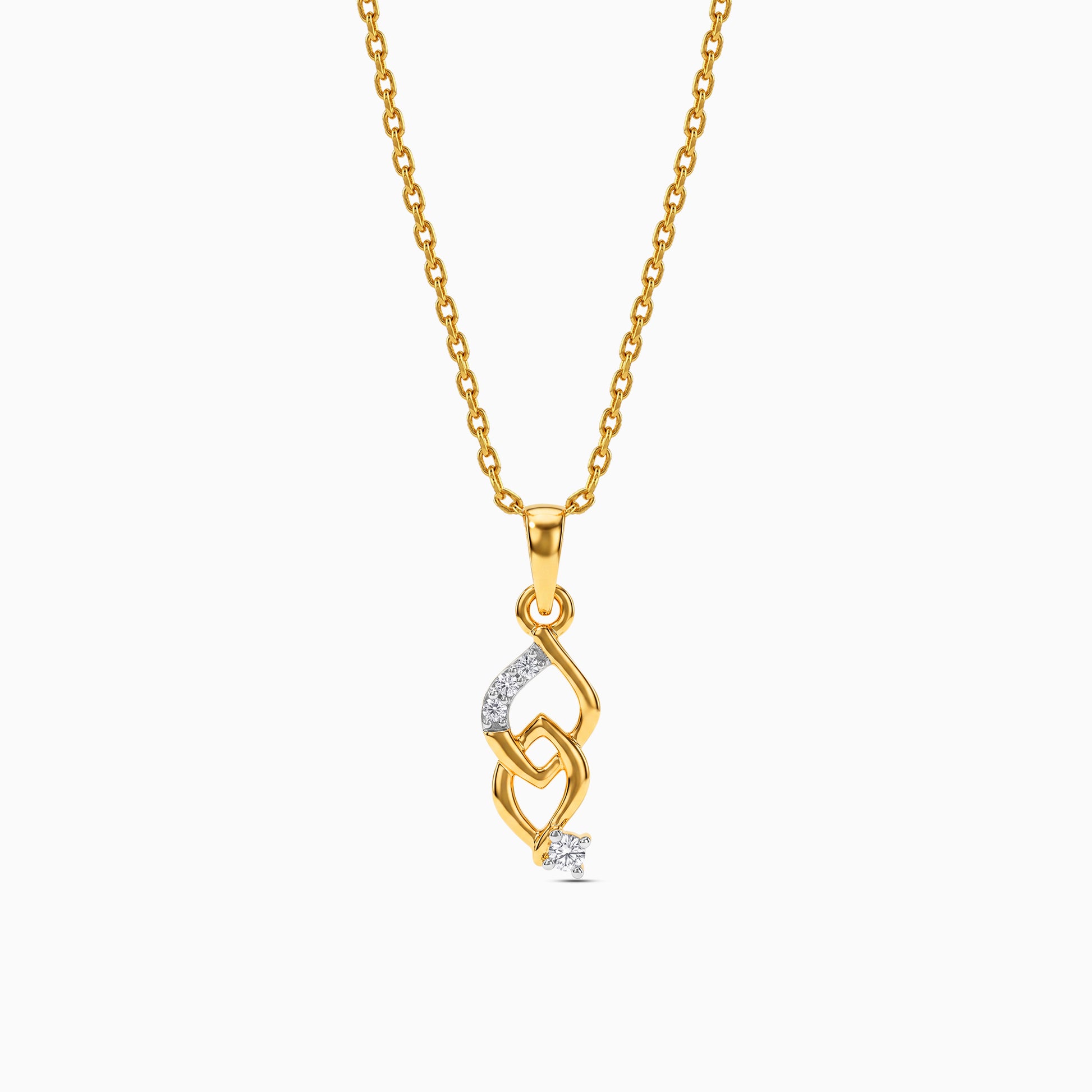 Gold Interlock Shine Lab Grown Diamond Pendant