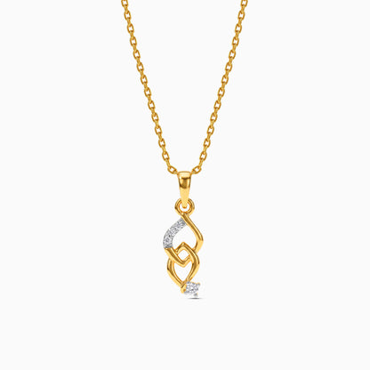 Gold Interlock Shine Lab Grown Diamond Pendant