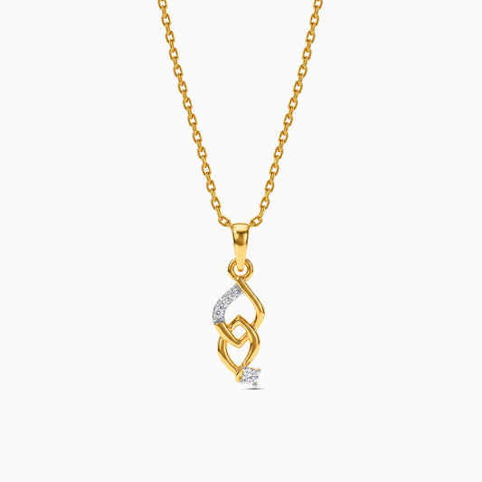 Gold Interlock Shine Lab Grown Diamond Pendant
