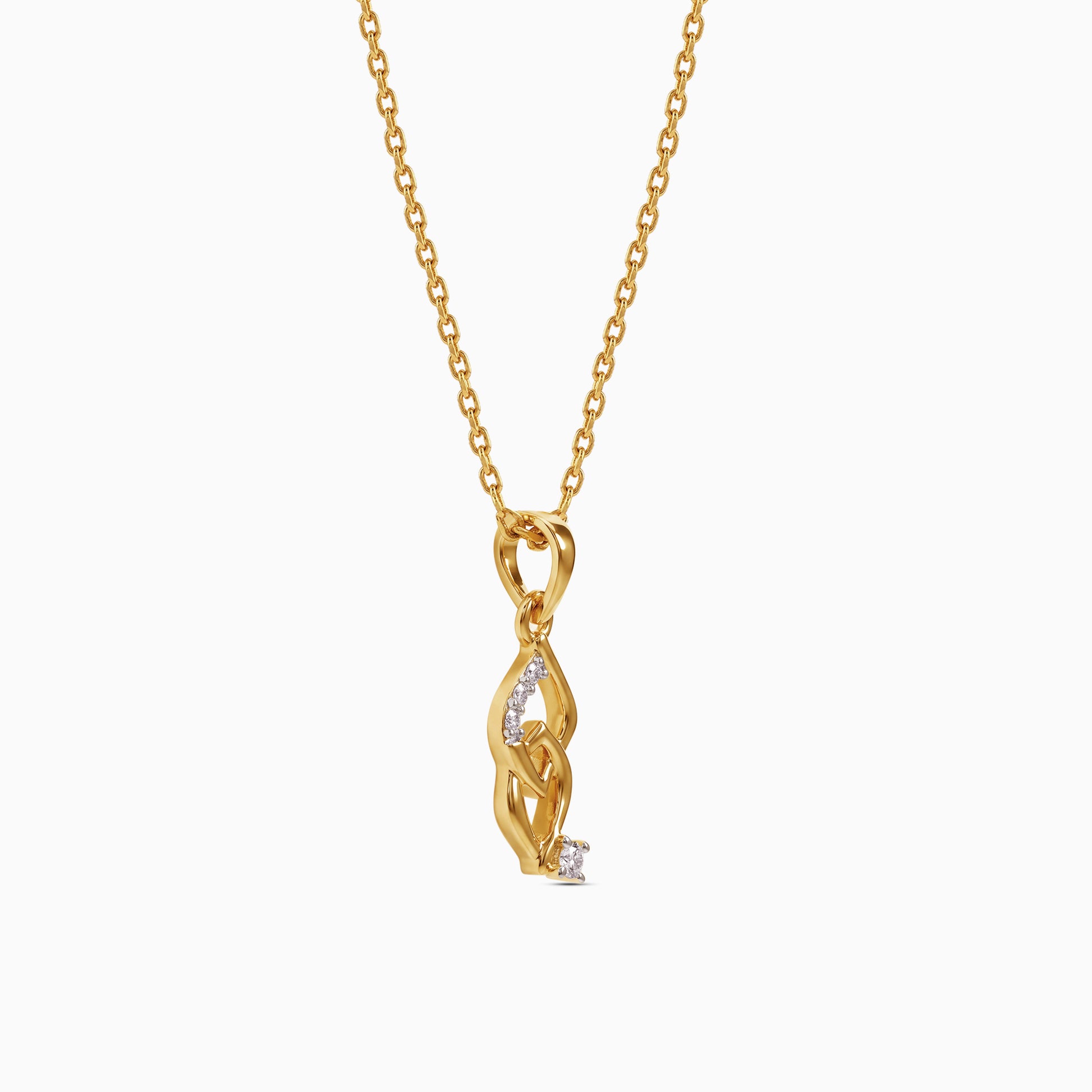 Gold Interlock Shine Lab Grown Diamond Pendant
