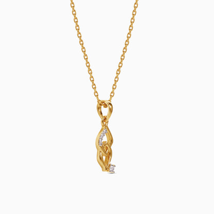 Gold Interlock Shine Lab Grown Diamond Pendant