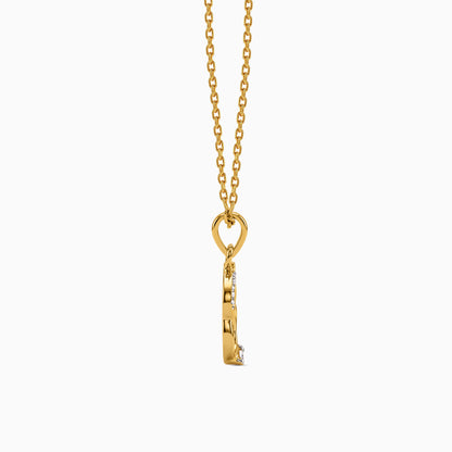 Gold Interlock Shine Lab Grown Diamond Pendant