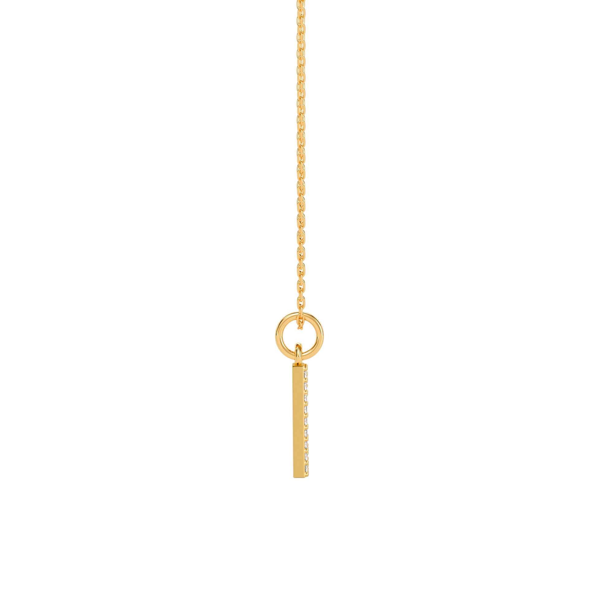 Gold Lab Grown Diamond Studded D Initial Pendant (9k)
