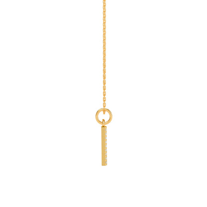 Gold Lab Grown Diamond Studded D Initial Pendant (9k)